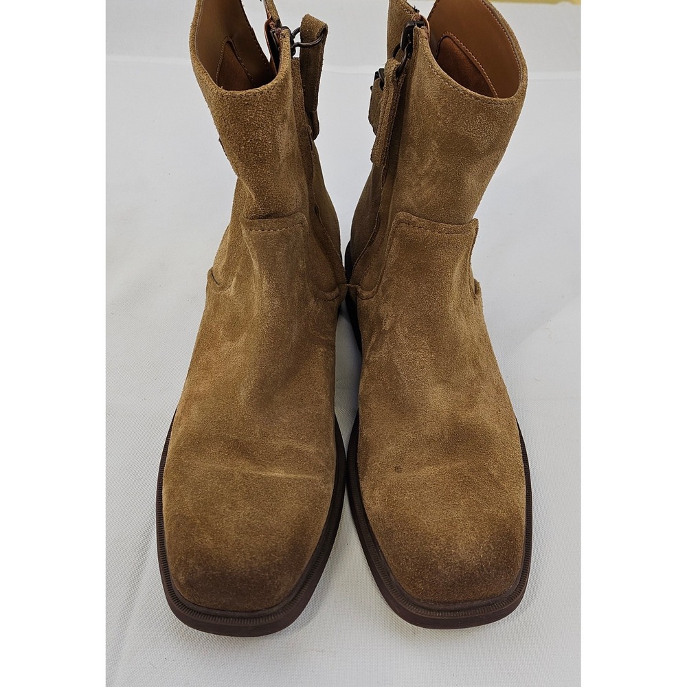 Franco Sarto Pippen Brown Suede Ankle Boots‎ Square Toe Booties Womens 7.5M